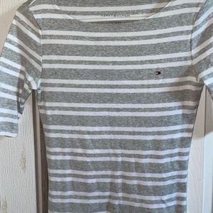 Tommy Hilfiger white and grey striped shirt